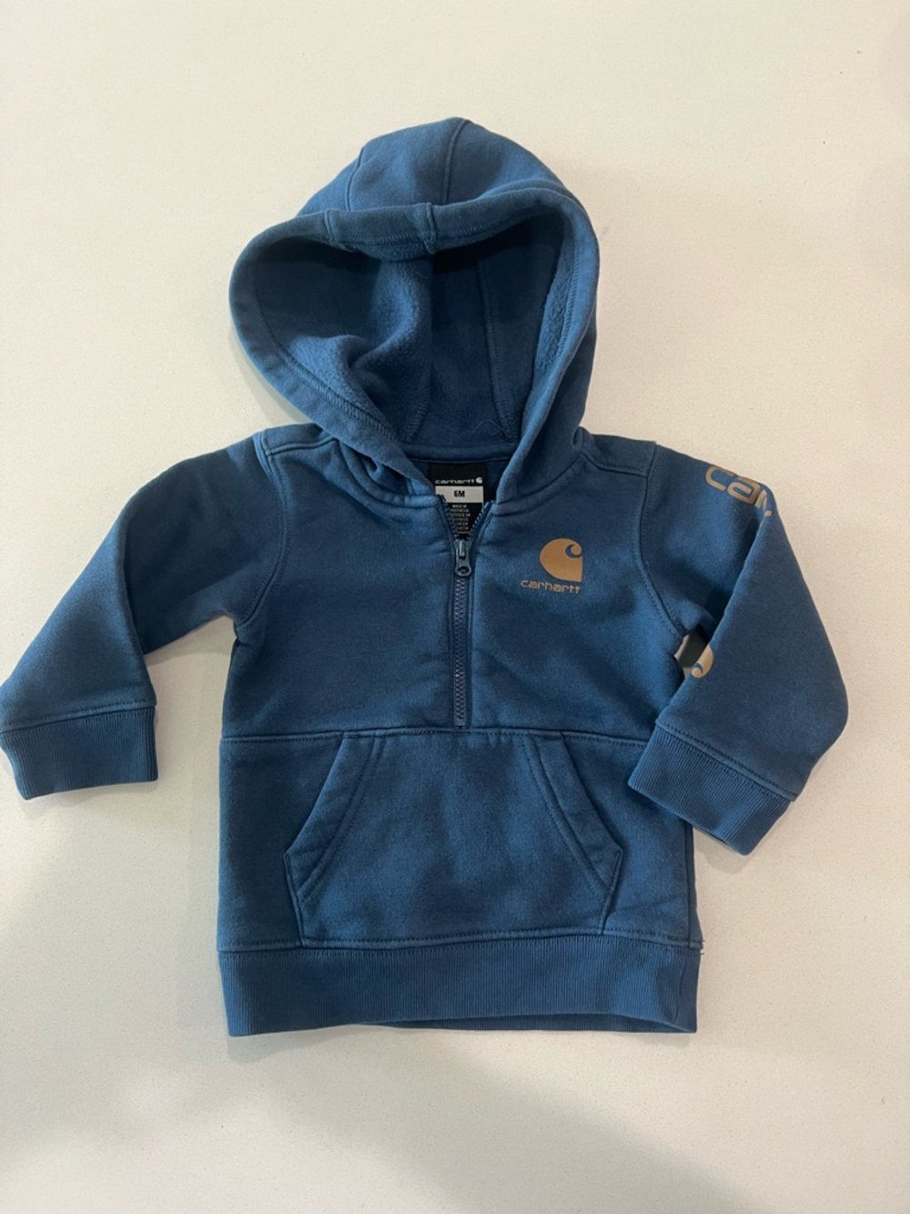 Carhartt Toddler Half-Zip Hooded Pullover in Blue